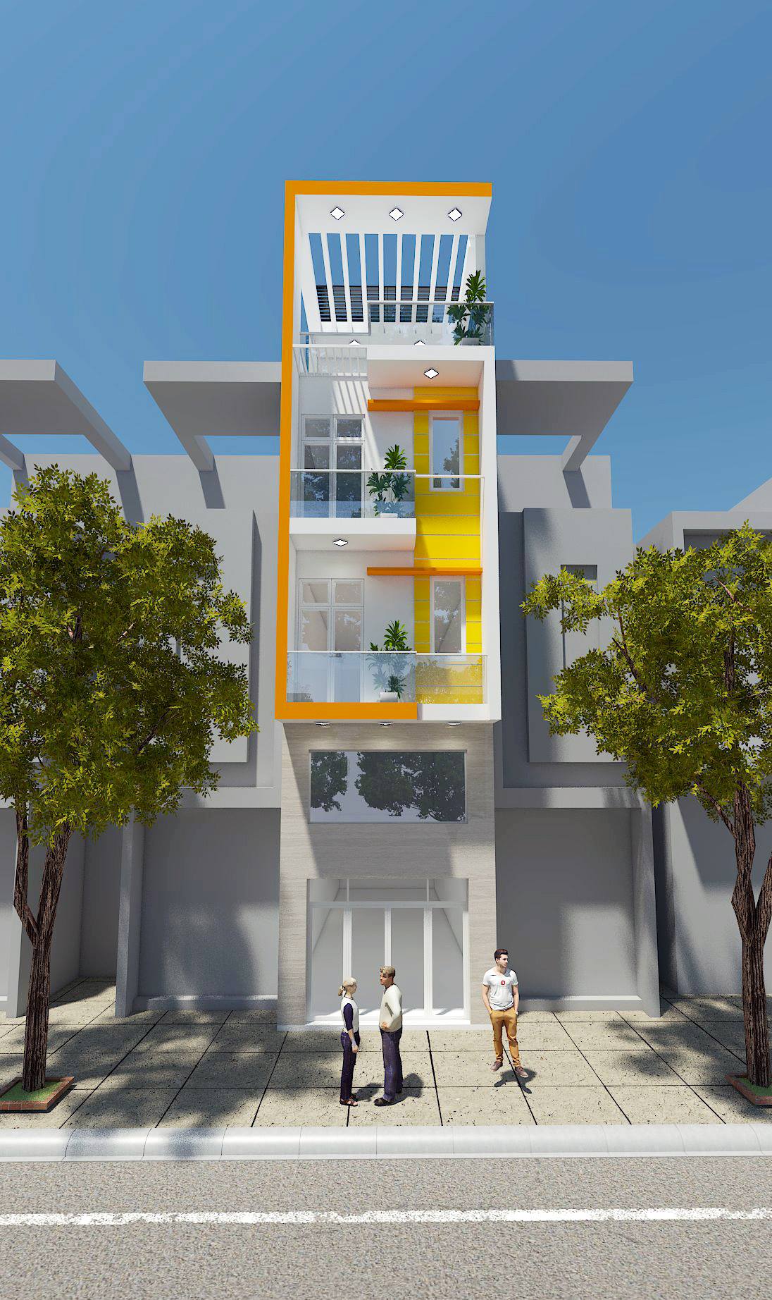 Thiết kế nhà phố cửa sổ kiểu Pháp