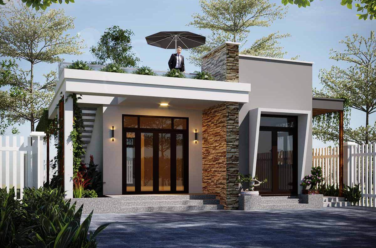 Thiết kế nhà phố hiện đại đẹp lệch tầng