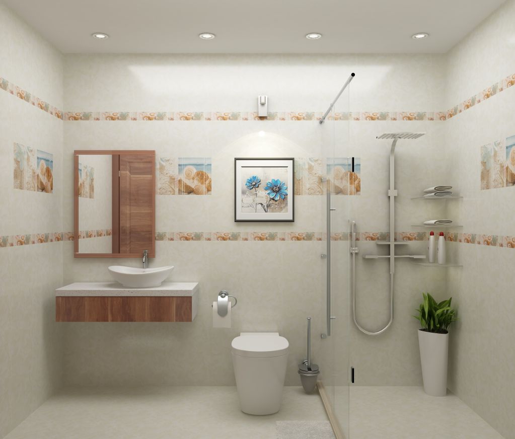 Thiết kế mẫu nhà vệ sinh đẹp, trending với một tông thuần trắng