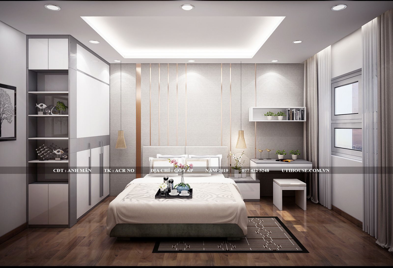 Mẫu phòng ngủ cho người thích tông màu tối