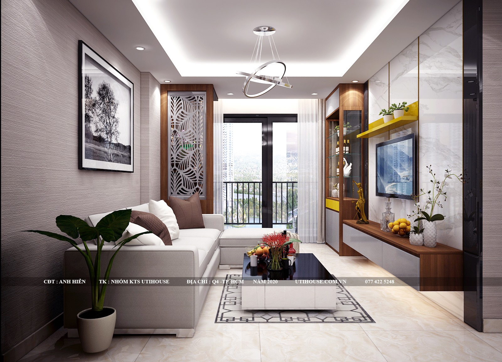 Nội thất căn hộ chung cư cao cấp hiện đại
