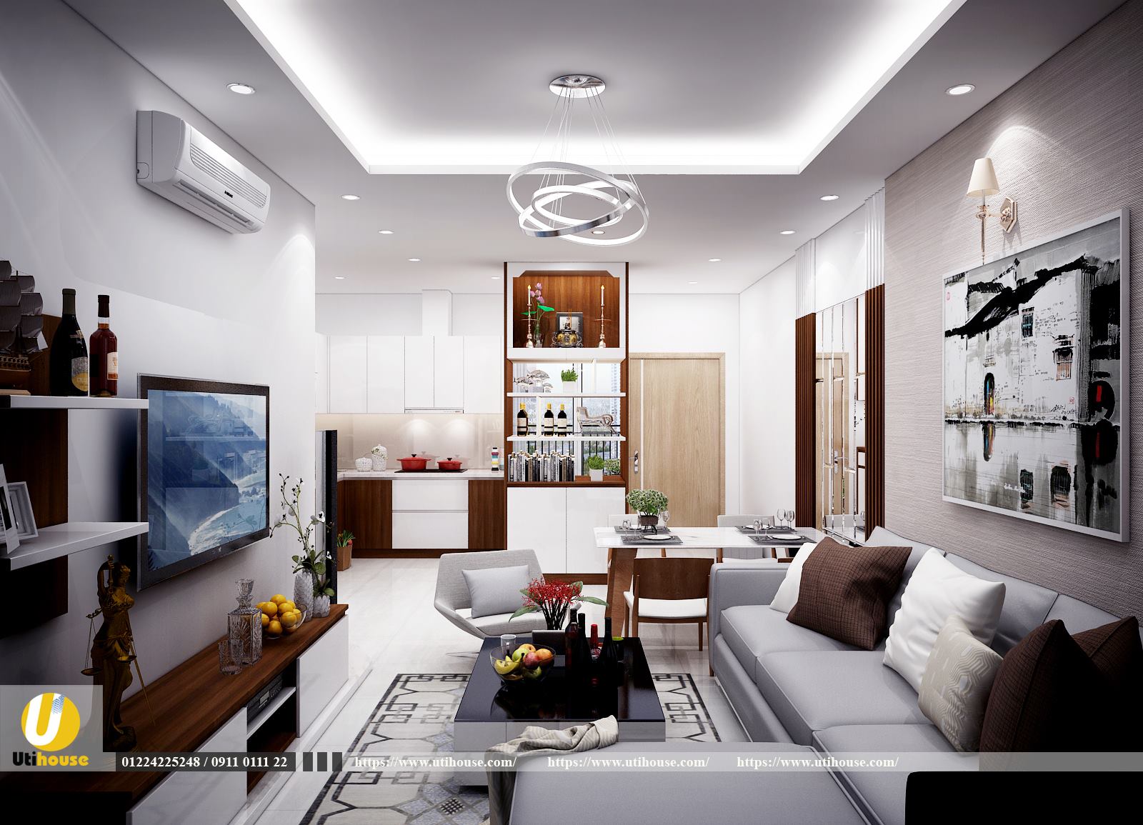 Nội thất căn hộ chung cư hòa hợp với thiên nhiên