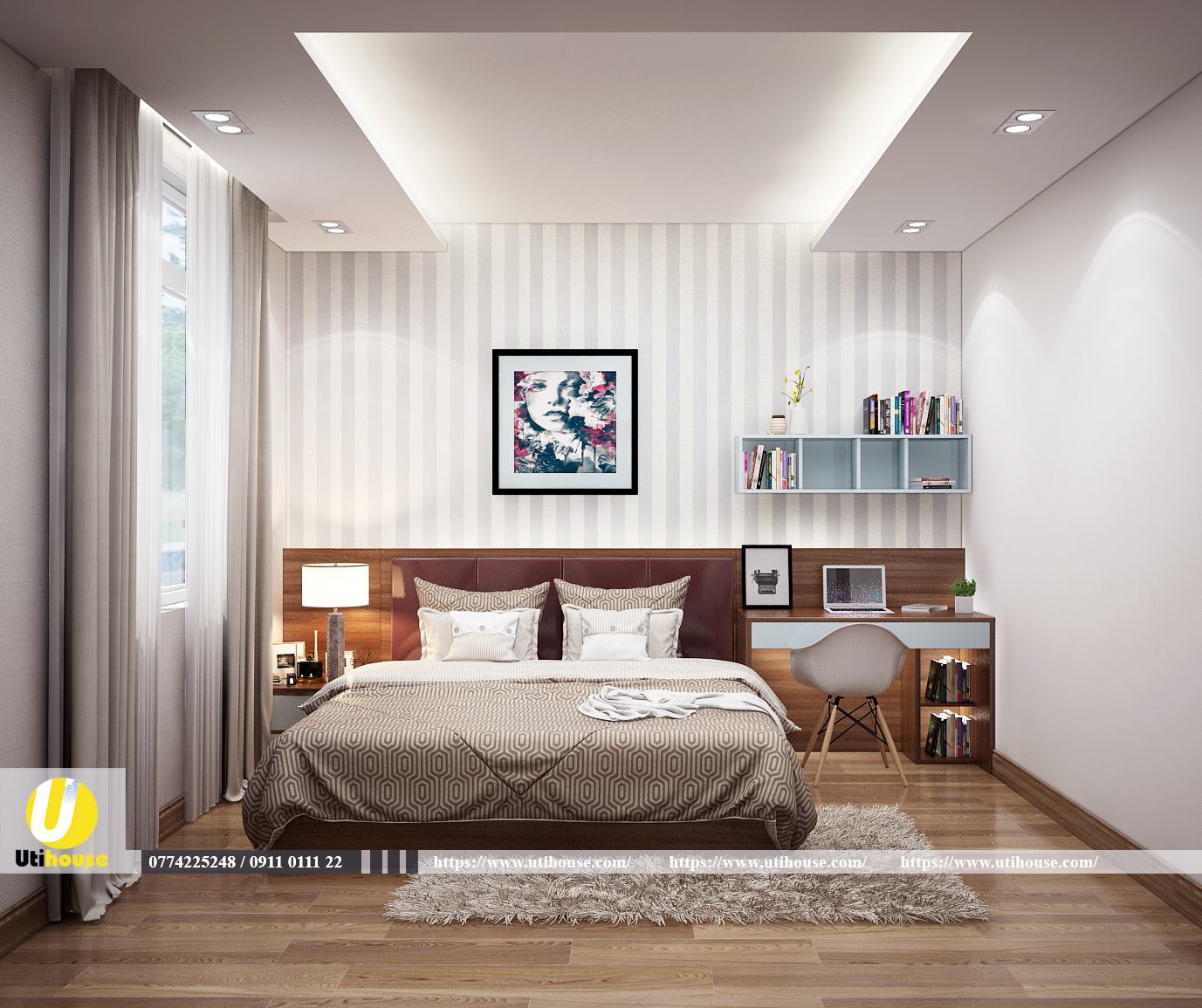 Mẫu thiết kế nội thất chung cư 65m2 năng động trẻ trung