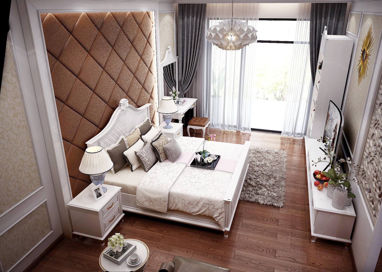 Mẫu thiết kế nội thất chung cư 65m2 2 phòng ngủ đẹp ngất ngây