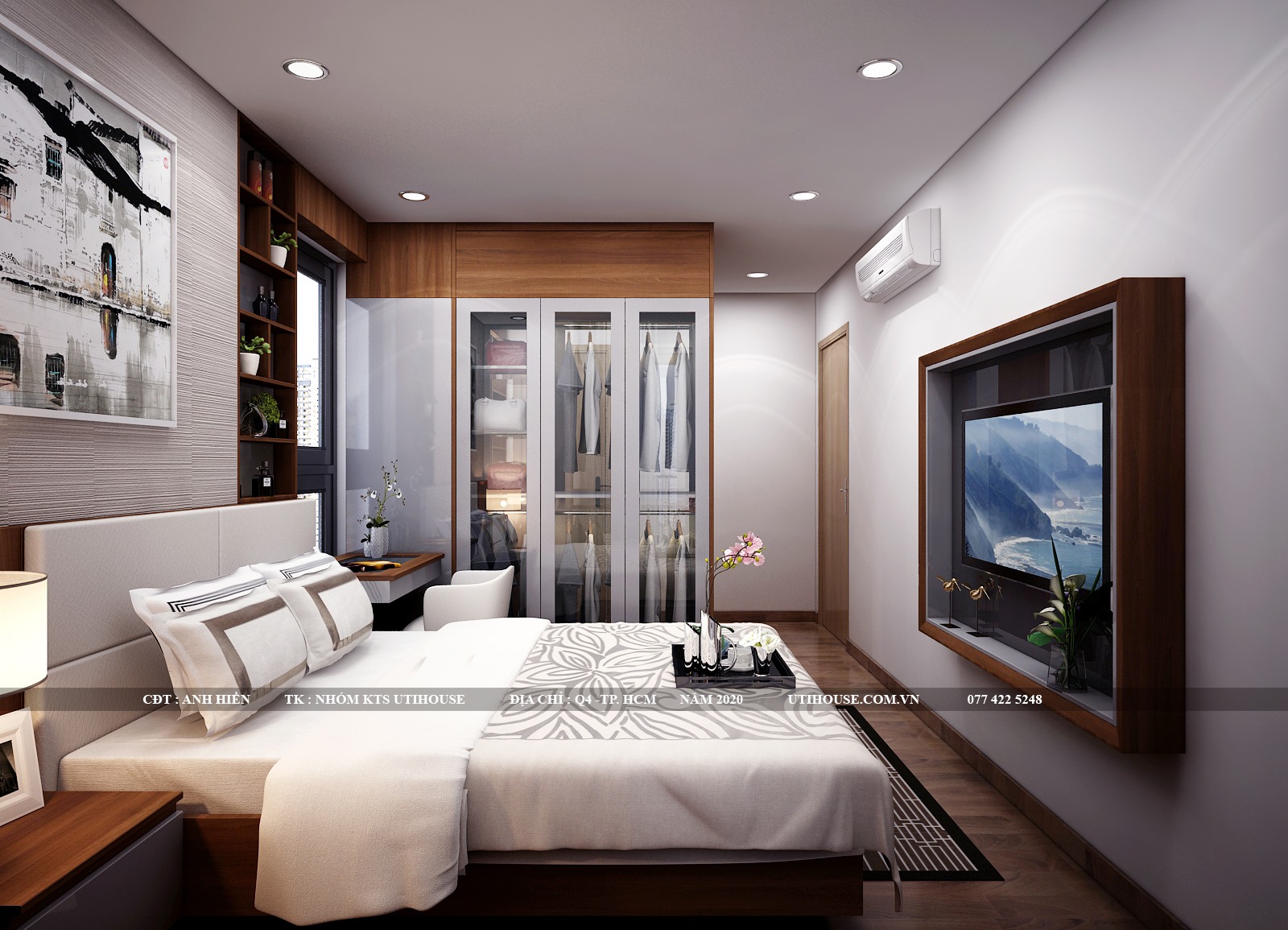 Mẫu thiết kế nội thất chung cư 65m2 hiện đại đẳng cấp
