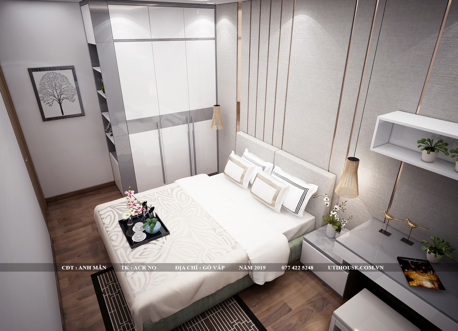 Mẫu thiết kế nội thất chung cư 65m2 gam màu xi măng thu hút