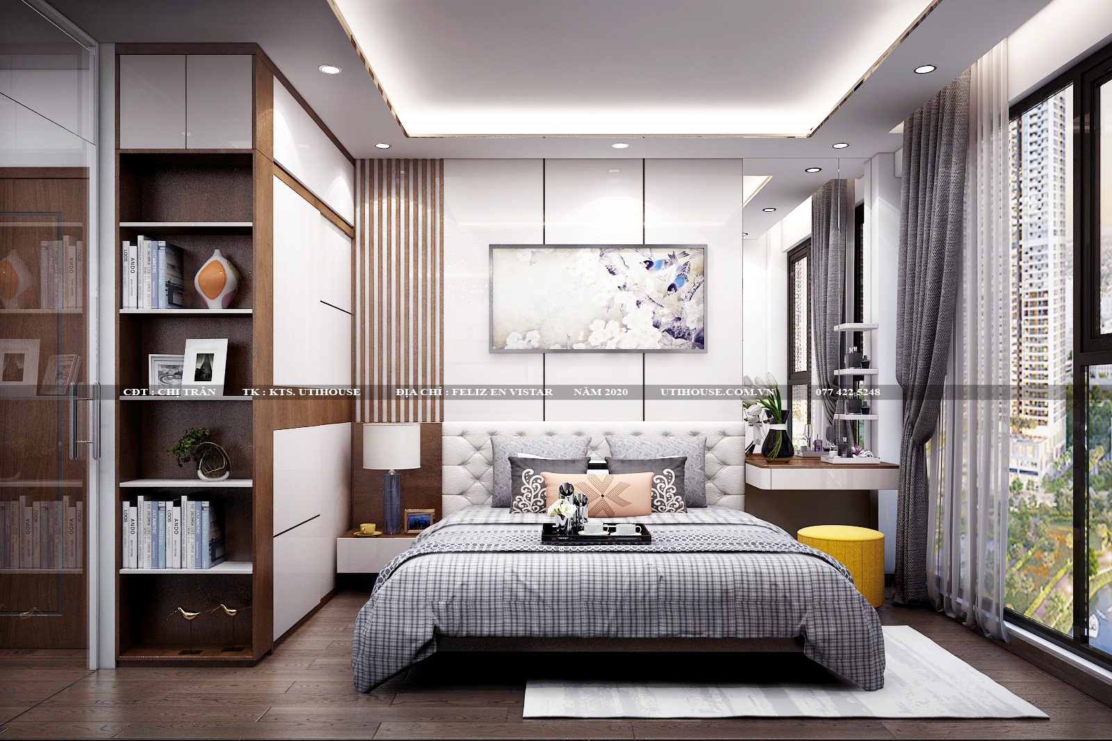 Nội thất phòng ngủ 20m2 độc đáo
