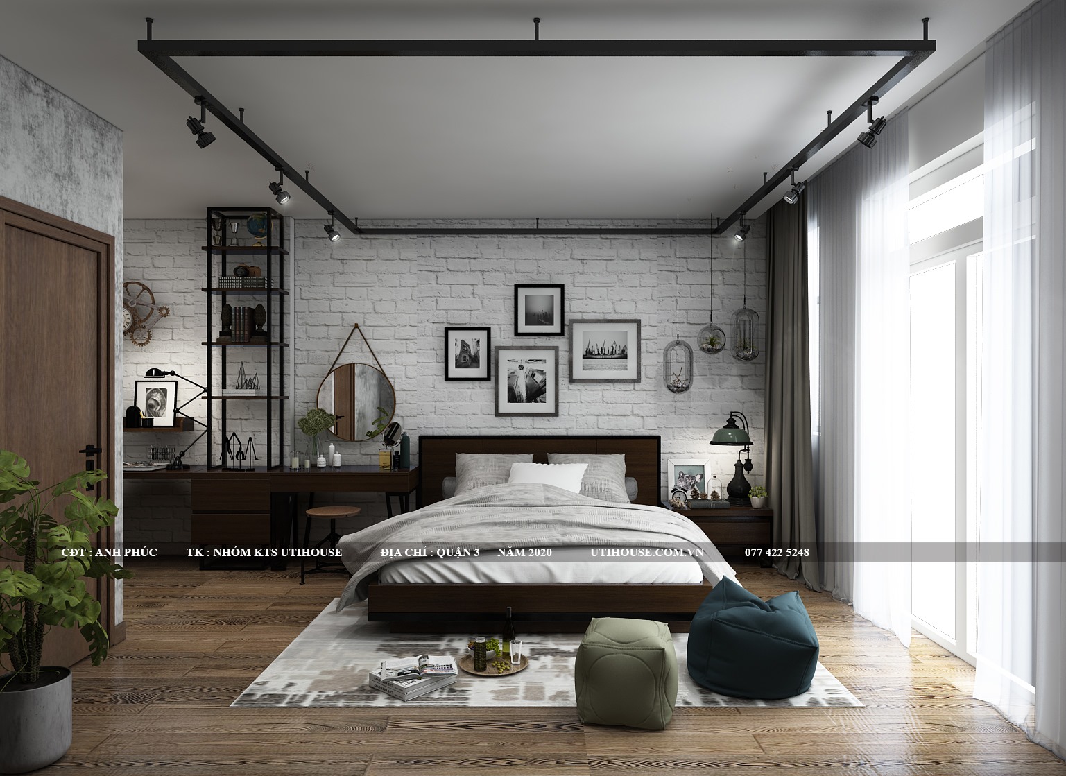 Nội thất phòng ngủ 20m2 độc đáo